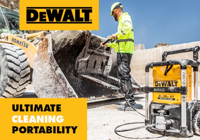 DEWALT Launches Cordless 2x18V XR Pressure Washer